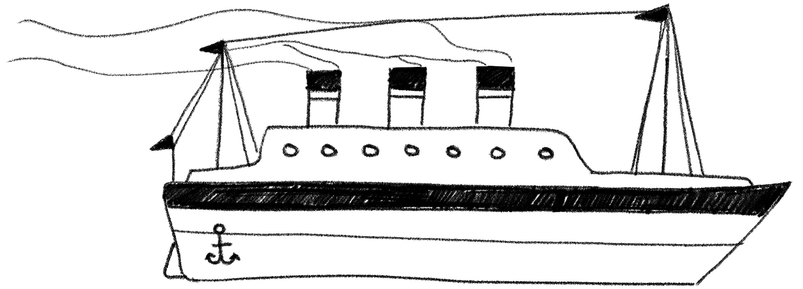 Croquis d'exploration du navire