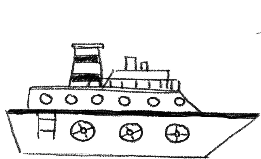Croquis d'exploration du navire — vapeur