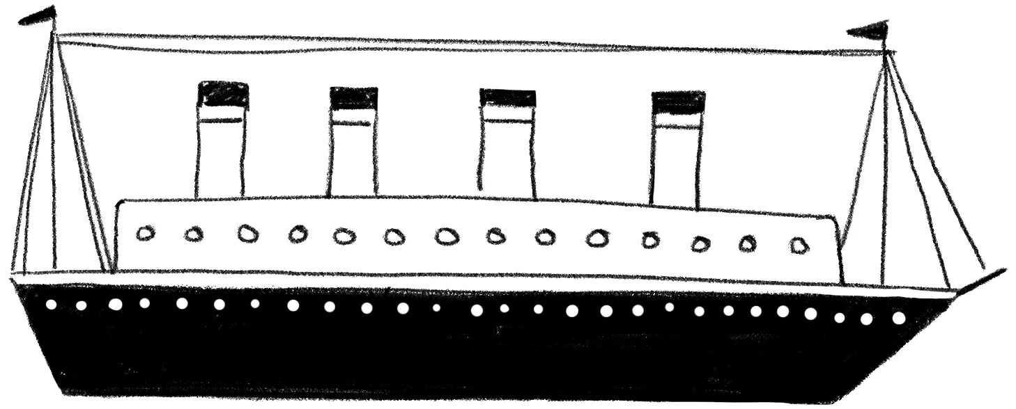 Croquis d'exploration du navire — coque